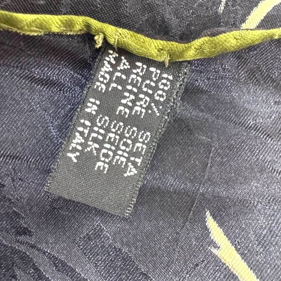 Vintage Italian Silk Scarf With Autumn Botanical Print Thistle Oak Leaves Fall - Picture 5 of 6